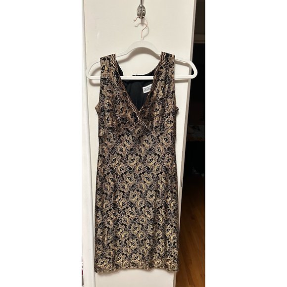 Macy's Jessica Howard - Gold and Black Dress - Picture 1 of 2